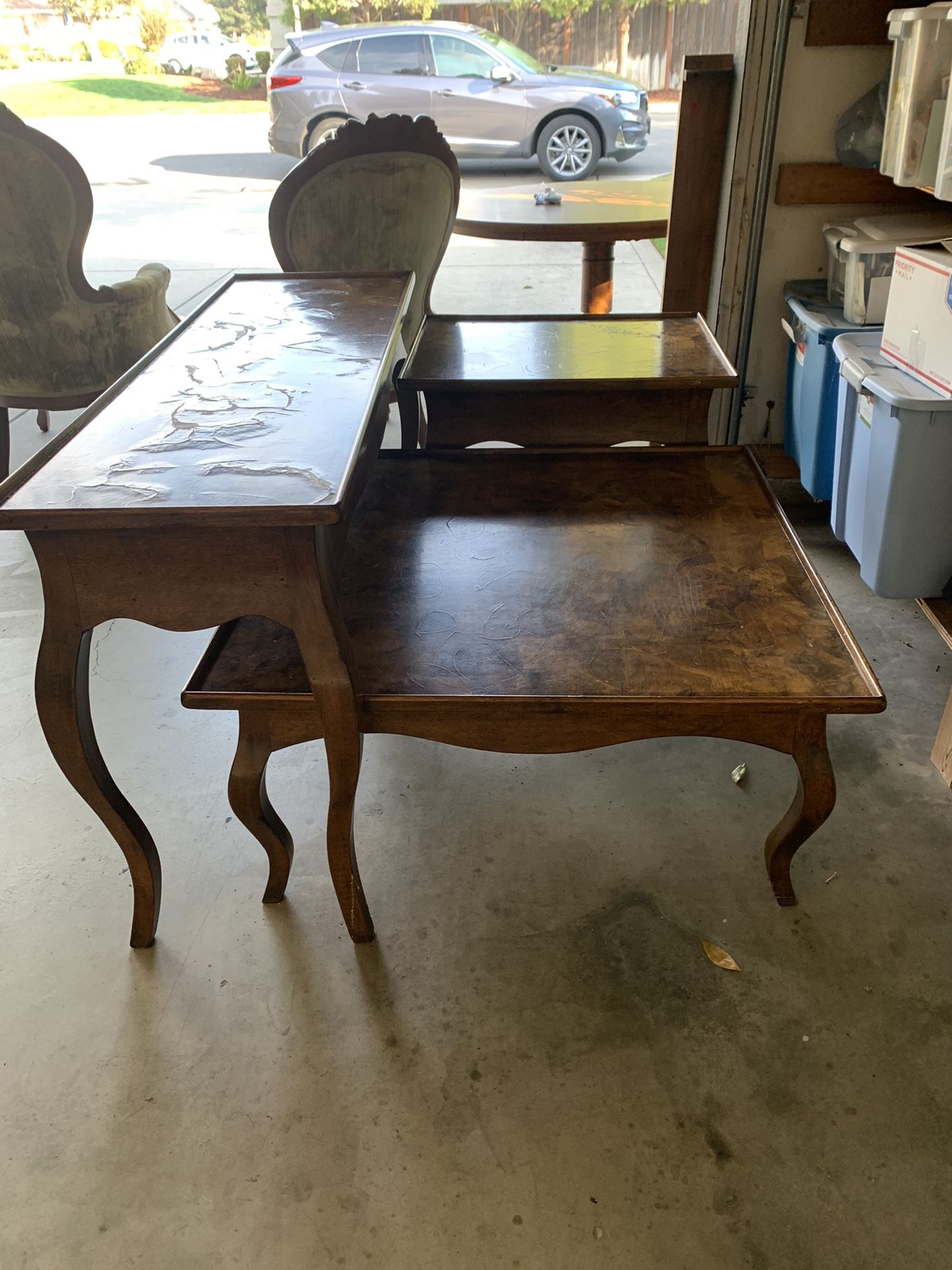 Coffee table, end table and library table