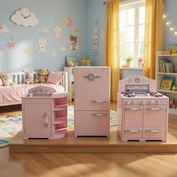 Pottery Barn three-piece wooden kitchen for kids