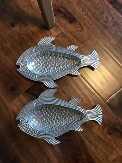 Matching Fish Serving Trays / Decor