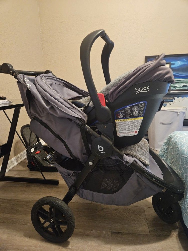 Britax B-Free Travel System - Stroller, Carseat, 2 Bases, Food Tray