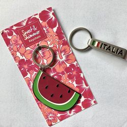 2 NEW Metal Keychains / Bottle Opener ITALIA + Watermelon Slice
