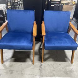 $115 For 2 New Assembled  Accent Chairs Set of 2 - Upholstered Accent Chair with Arms - Mid Century 
