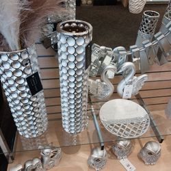 Ceramic Silver Vase