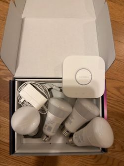 Philips Hue 75W A19 Smart LED Color Changing Light Bulbs Starter Kit (Bridge + 4 bulbs)