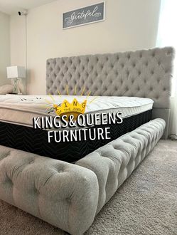 King bed frame with mattress