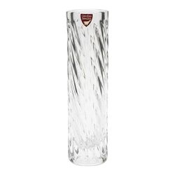 NY: Orrefors Sweden Crystal Swirl Bud Vase