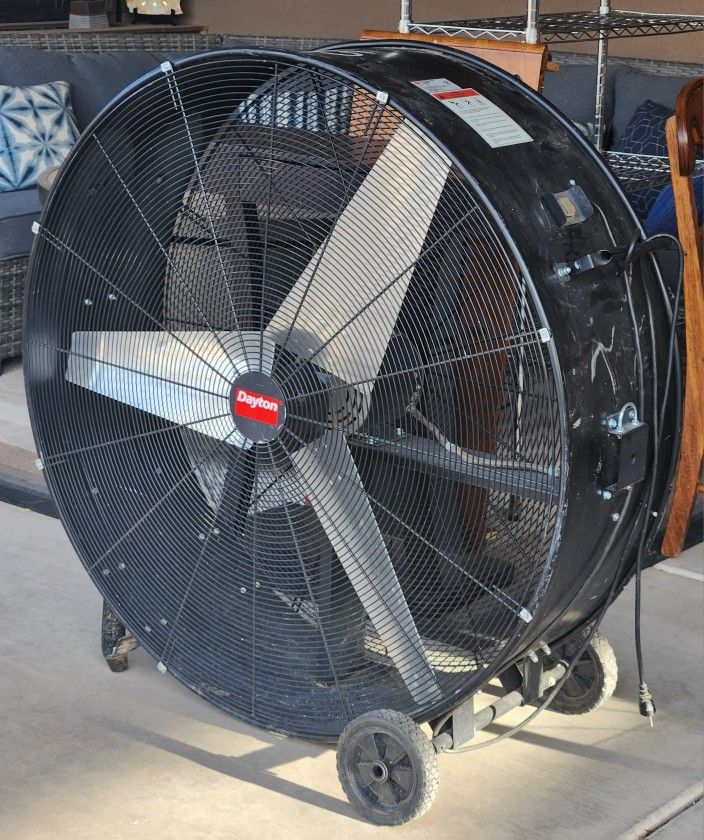 Dayton 42" Commercial Light Duty Industrial Fan Model 45LW12 - On Wheels, Works Great