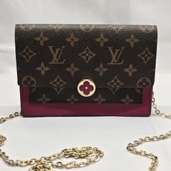 Monogram Brown and Pink Crossbody Bag