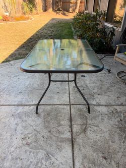 Glass outdoor table