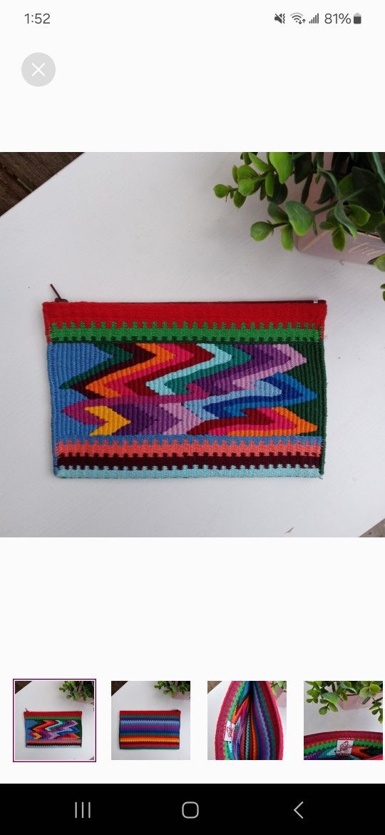 Mayan Hands Handmade Multicolored Small Wallet