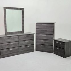 Dresser-with-Mirror-Chest-and-Nightstand 🚚(Immediate-Delivery)💨