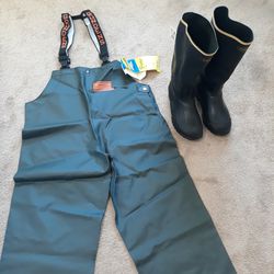 Water Proof Working Gear (Size 11 Boots) (Medium Size Overalls)