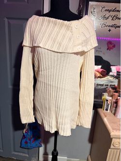 NWOT Gitano Ribbed off the Shoulder Sweater-14/16