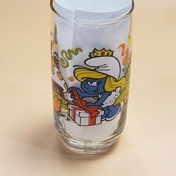 Vintage Smurfette Glass