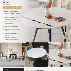 Modern Dining Table + 4 Chairs — Excellent Condition