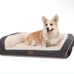 Bedsure Orthopedic Memory Foam Dog Bed - Dog Sofa with Removable Washable Cover & Waterproof Liner, Couch Dog Beds for Small, Medium, Large Pets up to