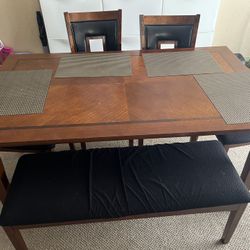 Dinning Table + 4 Chair & Bench