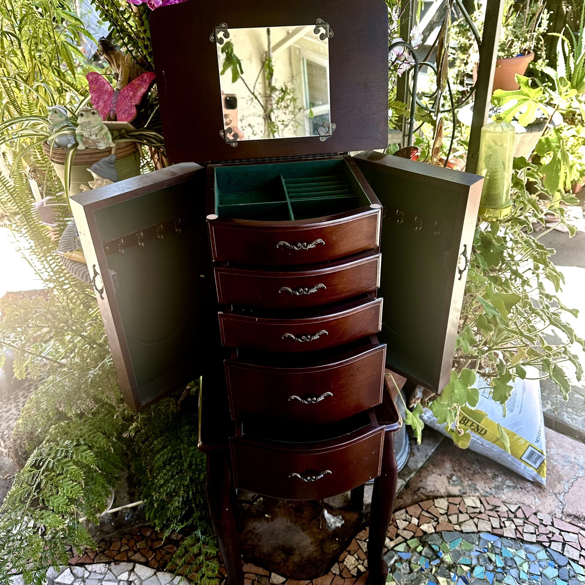 Classy Wooden Jewelry Armoire