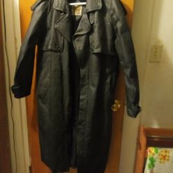 Pre-owned Mens. Pbase 2 Leather Trench. Coat