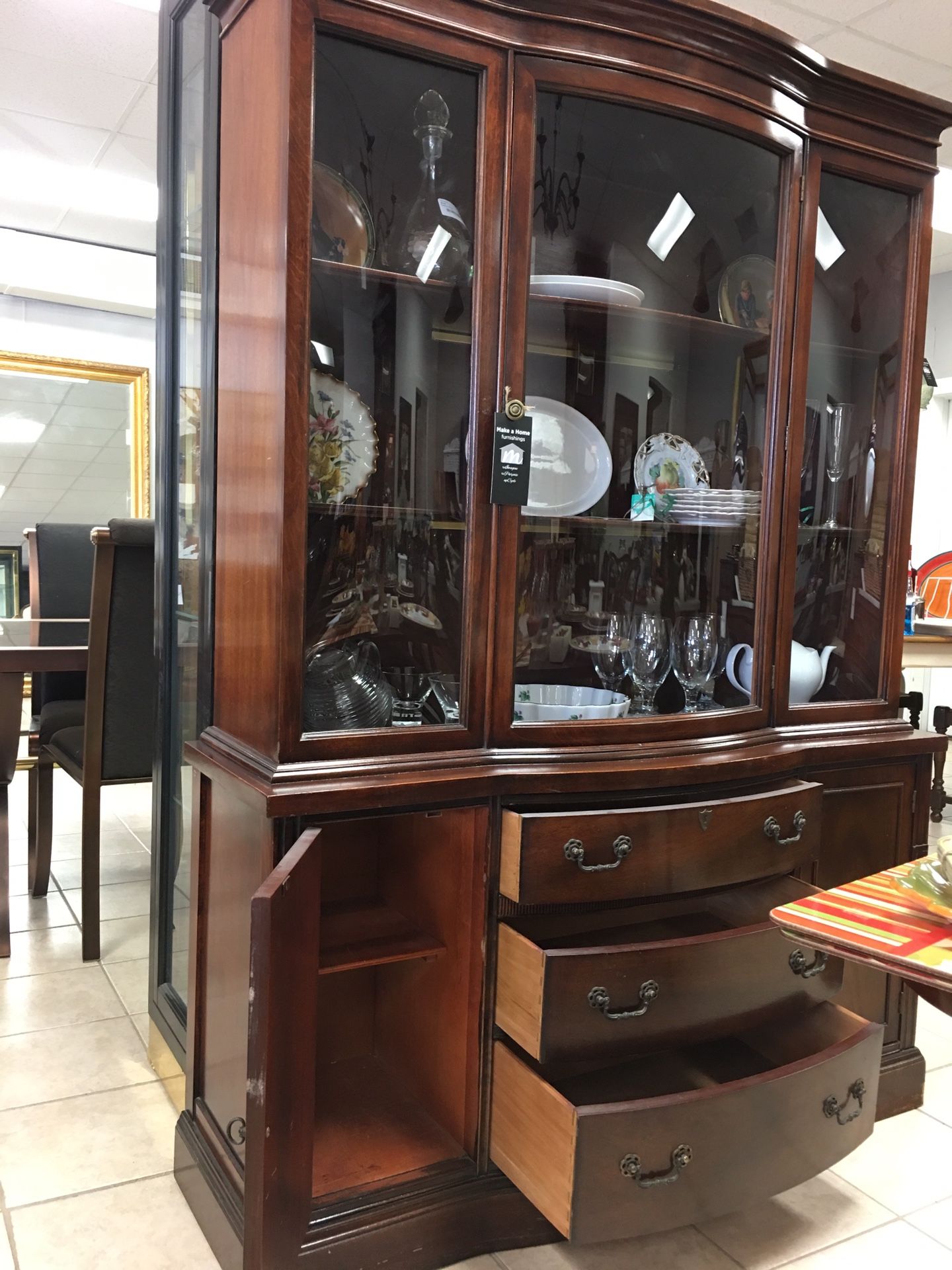 Cherry Antique Hutch with Bubbled glass. for Sale in Monroe, CT OfferUp