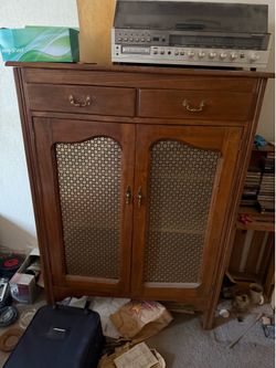 Vintage Wood Wardrobe Dresser