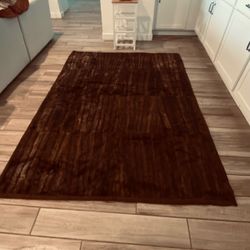 Large Brown Plush Area Rug