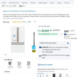 GE Cafe 22.2cuft 3 Door Smart Refrigerator 