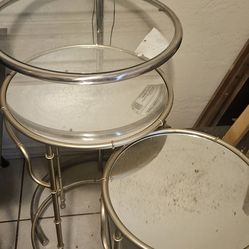 3 glass tables