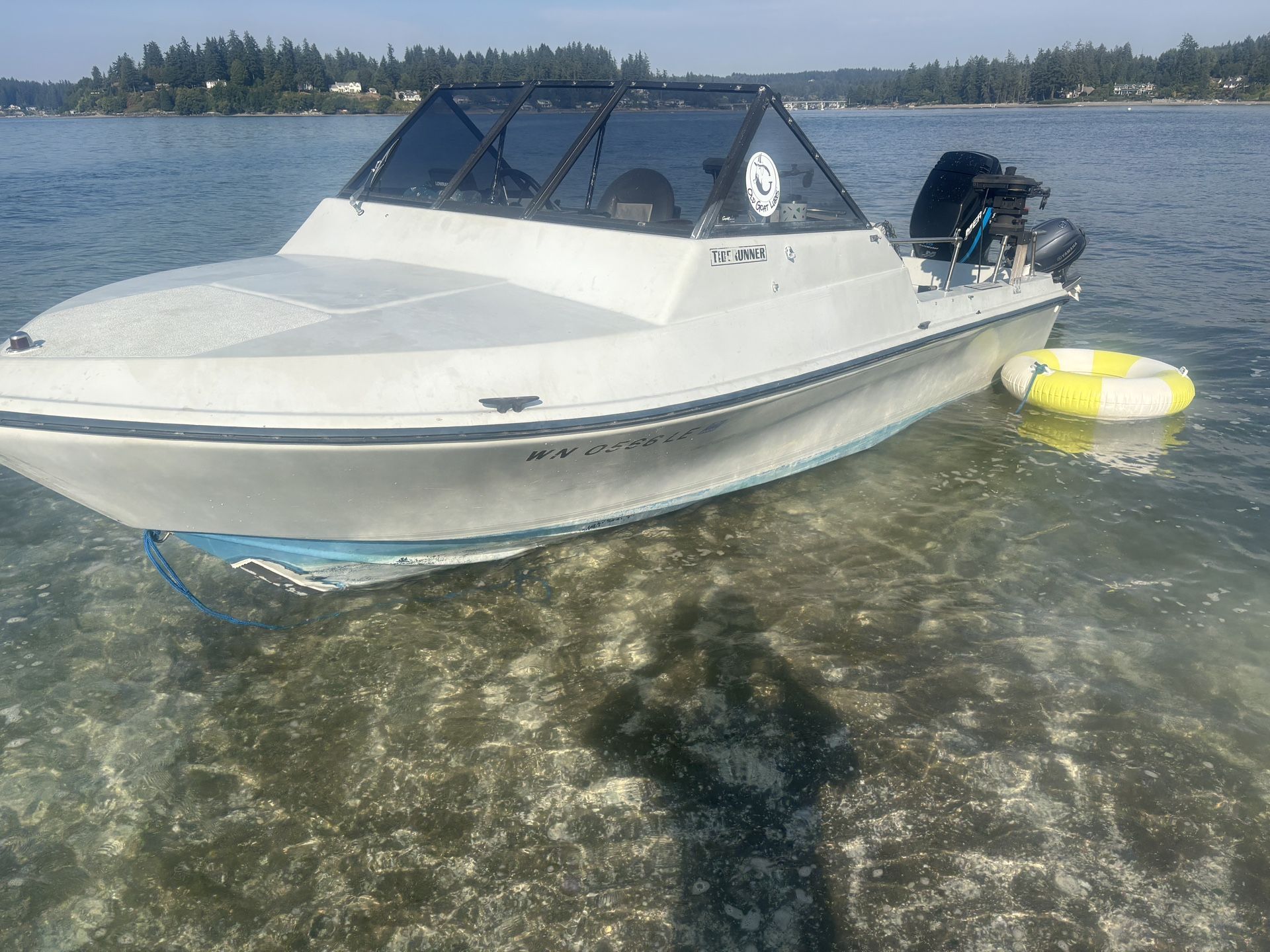 87 Tiderunner 180 Offshore Bracket 115hp Outboard