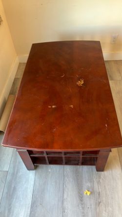 Redwood heavy rectangular living room table
