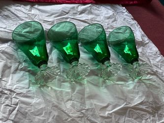 Red & green  glassware plus more