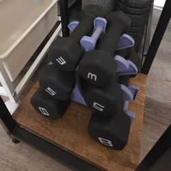 Neoprene Dumbbell Set 3, 5, and 8 lb Pairs