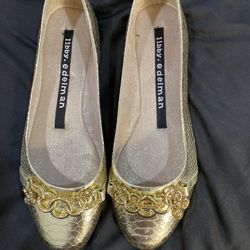 New Women’s Gold  Flats By Libby Edelman Size 10M