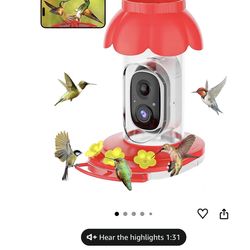 New! Hummingbird Feeder with Camera,Wireless Smart Bird Feeders for Outdoors Video Watching AI Camera with Auto Capture Videos & Motion Detection Idea