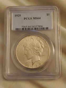1925 US Peace Silver Dollar PCGS Graded