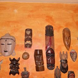 Collective Wooden Hanging Masks