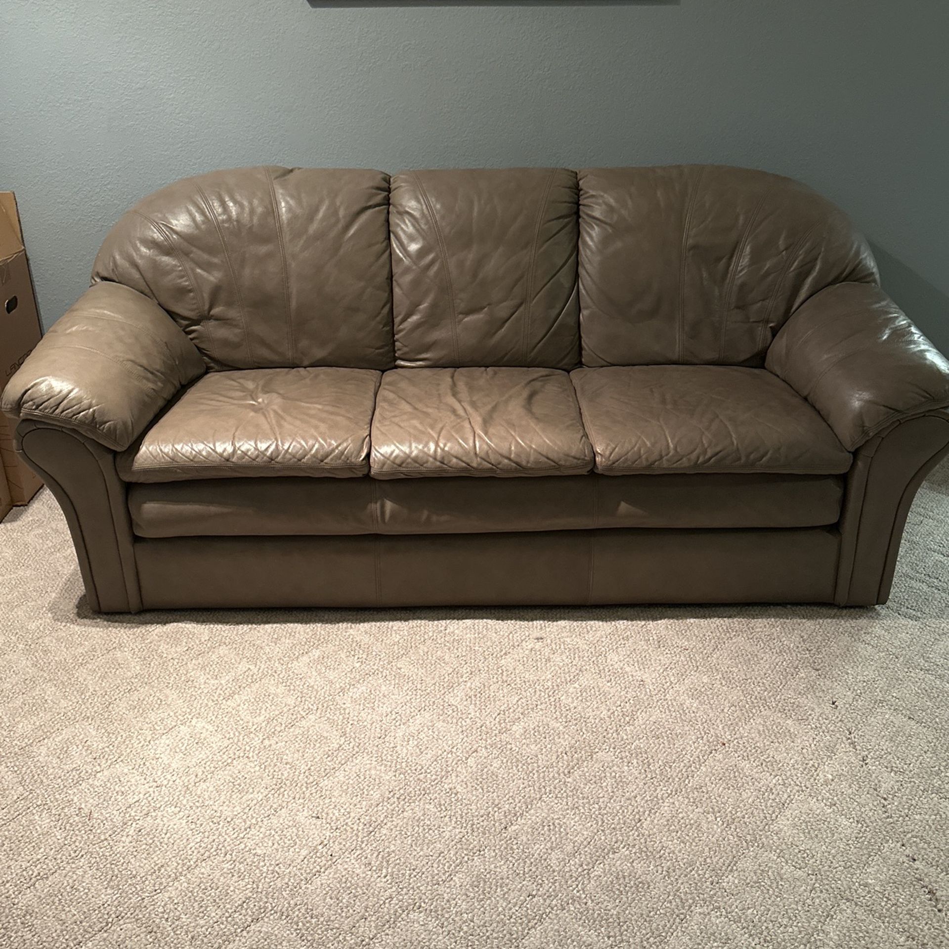 Grey Leather Couch