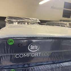 CALIFORNIA KING SIZE SERTA ICOMFORT ECO MATTRESS & BOX SPRINGS BED SET