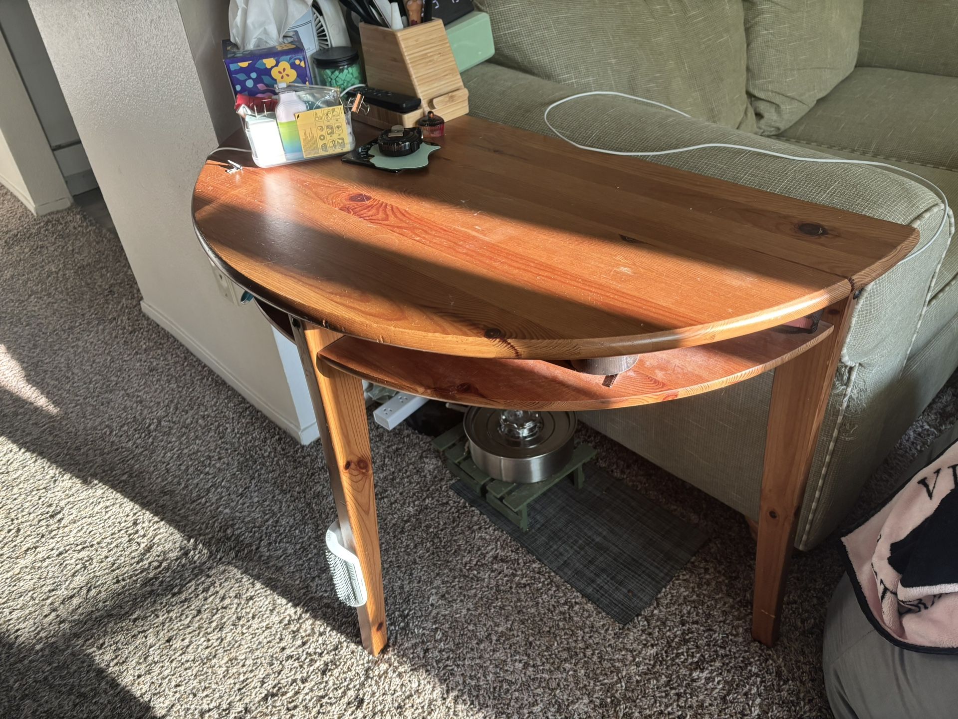 half-round wood console table/Entry table