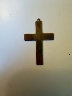 Vintage copper brass cross pendant