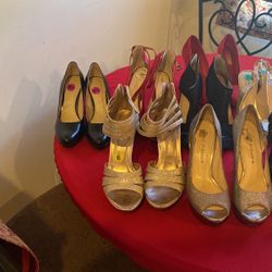 Holiday Shoes Silver Goldish , Gold Red, Black  