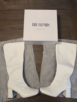 Dream Pairs White Patent Knee-High Boots(wore 1 time)