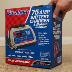 🔋 Duralast 75 Amp Battery Charger & Engine Starter – with Box