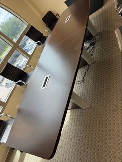 Modern Executive Conference Table w/ Built-In Power, USB, HDMI & Ethernet - Seats 8-10