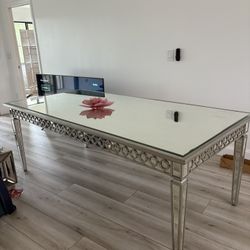 Z Gallerie Sophie Mirrored Dining Table Seats 6 BEST OFFER ACCEPTED PICK UP ONLY
