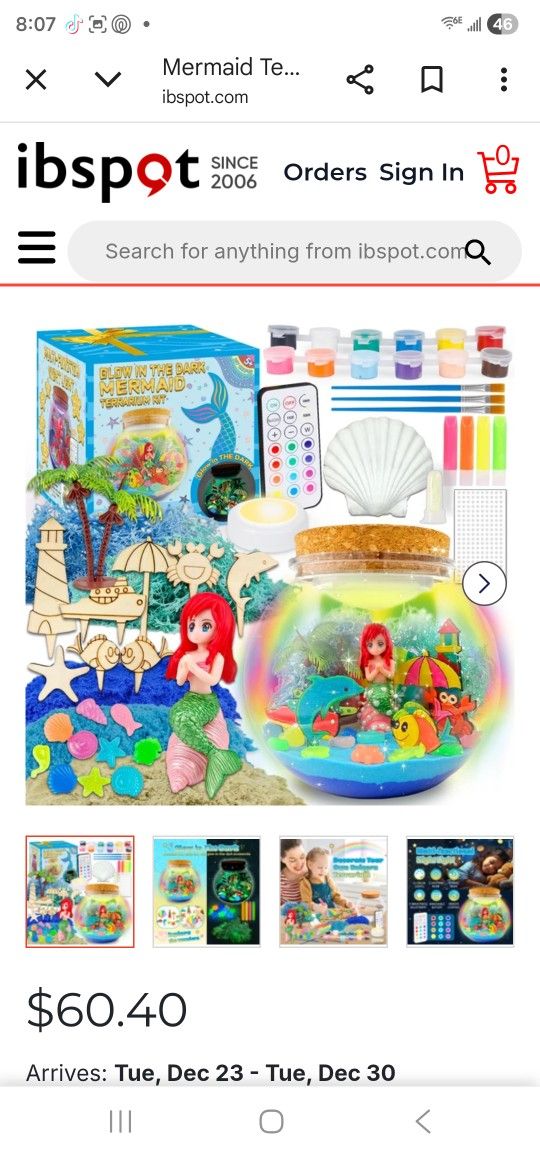 Glow In The Dark Mermaid Terrarium Kit