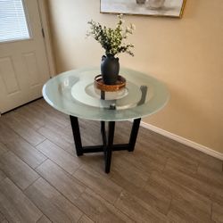42" Round Glass Dining Table - Table Only