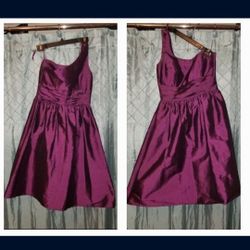Burgundy, Eliza J, One-Shoulder Draped, Size 4, Formal Prom Wedding Party Dress