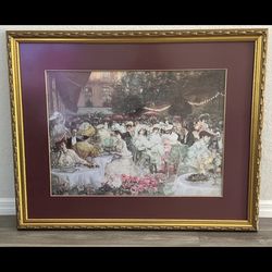 Pierre-Georges Jeanniot “Le Dinner à L’Hotel At Ritz Paris”, 1904 Print Framed