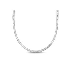 *VALENTINES SALE* 18kt White Gold Vermeil Princess Cut Diamond Tennis Necklace